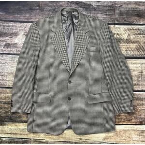 Bloomingdales Blazer Jacket Mens IT 52 US 42 Wool Houndstooth Metropolitan View